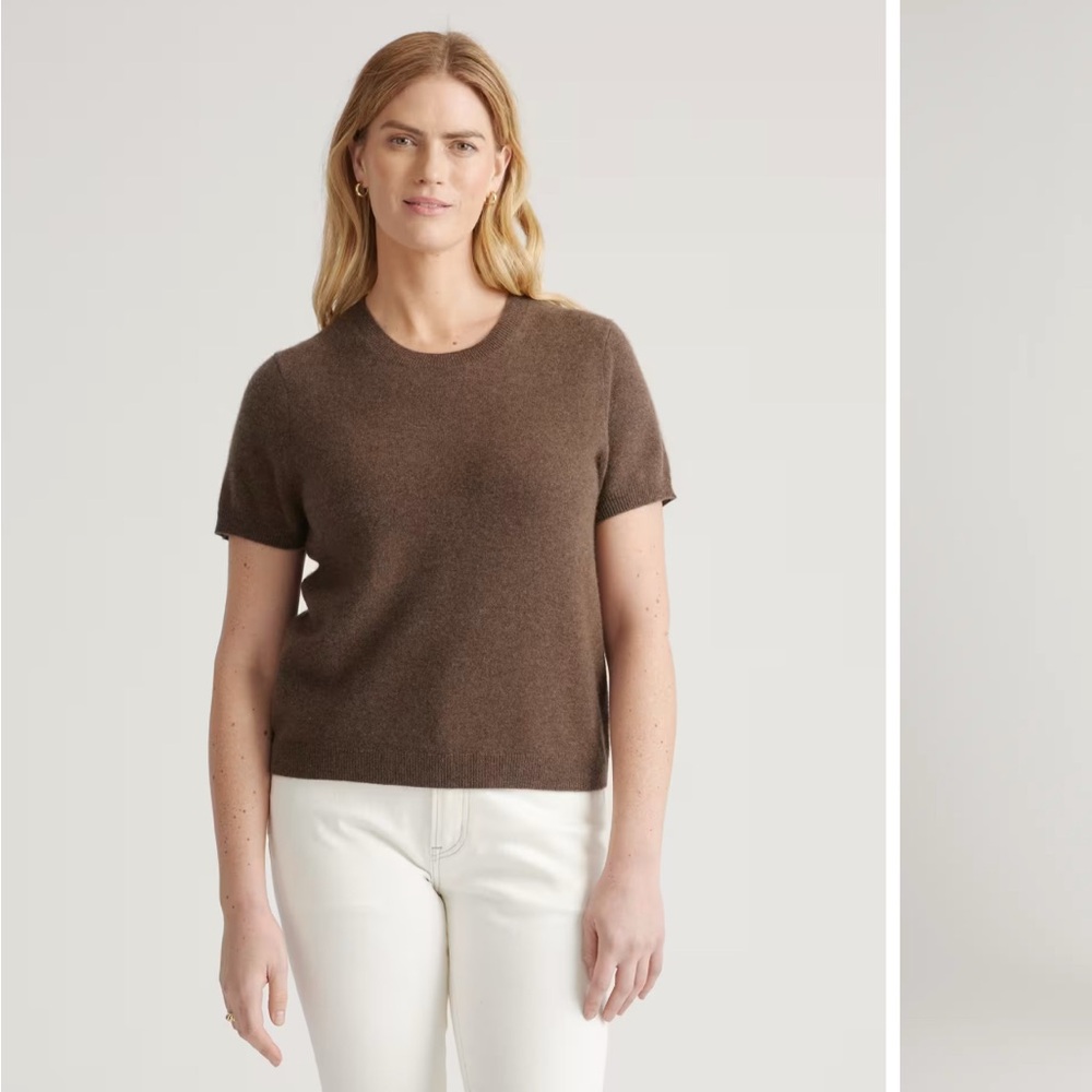 Quince Brown Cashmere Tee